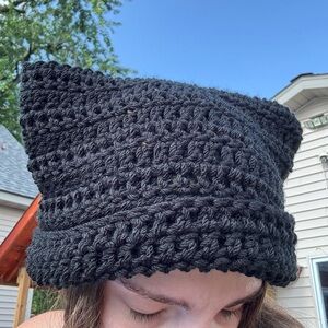 Black Crochet Beanie